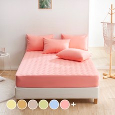 플란뉴 컬러테라피 항균 누빔 매트리스커버 + 베개커버 세트