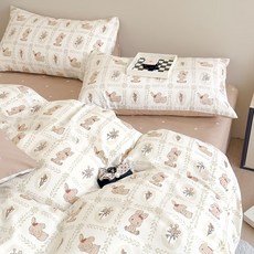 J-bedtime 床寢時光 台灣製100%純棉雙人床包枕套組-悅動時光-s9316m-h