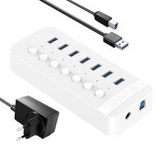 ORICO 奧睿科 7埠有源USB集線器 CT2U3-7AB, 白色