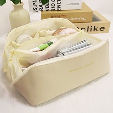 아리코 대용량 화장품 파우치, 아이보리