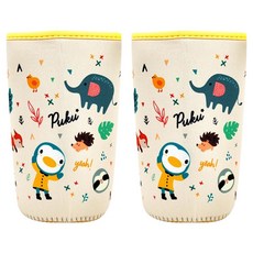 PUKU 藍色企鵝 Dreamer 水瓶保護套, 細緻保護套包邊, 活力黃, 2個