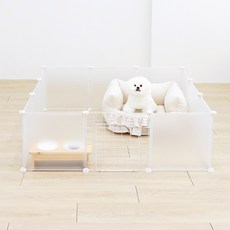 PET CHOICE 狗白屏護欄11p+絲網門+白色連接器24p套組, 混色