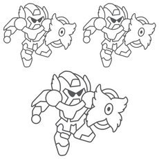 AMOS 阿摩司 壓克力模型版 大, 機器人, 3個