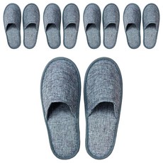 ROYALLIN 蘿林嚴選 亞麻拖鞋5入組 拋棄式全包 加厚防滑, 28 x 11cm, 灰色, 1組