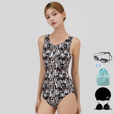 aquatica 女性室內連身泳衣 AQA1657 + 選手用泳鏡 + 內襯胸墊 + 矽膠泳帽 + 矽膠耳塞 + 透明防水袋組合