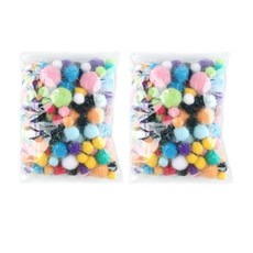 Uniart 15000 亮粉毛球, 混合顏色, 2個