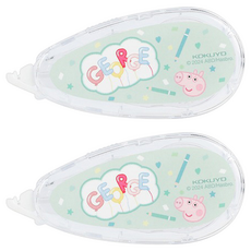 KOKUYO 國譽 Campus 象牙白可替換式修正帶 佩佩豬聯名 5mm x 8m, 2個, 綠色