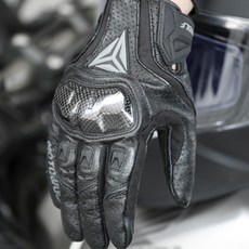 摩托車騎行真皮防摔手套, 黑色, 200g, 1雙