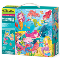 4M 思維創作玩具 3D美人魚拼圖 4歲以上, 美人魚 多色, 1組