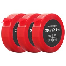 DADA 超強力雙面膠帶 20mm x 5m, 透明, 3個