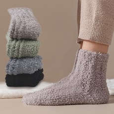 Izileg 不掉毛 無壓迫 睡眠中筒襪 4雙組