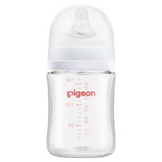 pigeon 貝親 三代母乳實感玻璃奶瓶, 純淨白, 160ml, 1個