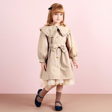 WALTON kids 女童荷葉領風衣