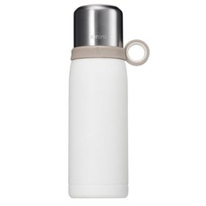 Kinyo 不鏽鋼保溫飲茶杯, 冰花漆 白色 + 銀色, 450ml, 1個