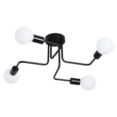 honey comb 工業風半吸頂四燈臥室吸頂燈(kc1503), 白色 + 黑色