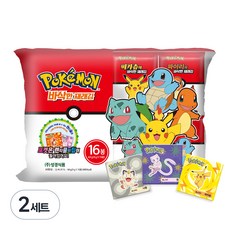 지도표성경 포켓몬 바삭한 재래김 16봉 + 렌티큘러칩 랜덤발송 3p 세트, 64g, 2세트