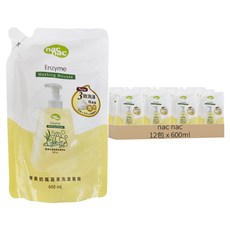 nac nac 酵素奶蔬洗潔慕斯, 600ml, 12包