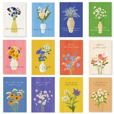 Monolike Olivia Flowers Ver 2 明信片 12款套組, 混合色, 1套