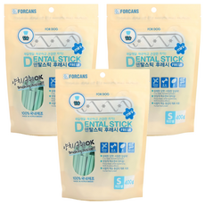 포켄스 강아지 덴탈스틱 후레시 간식, 칼슘, 400g, 3개
