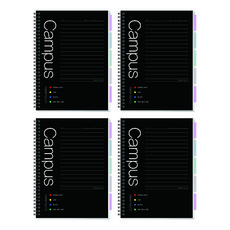 YOUNG ART 橫線線圈筆記本10mm, 黑色(筆記本), 隨機出貨(索引), 1套