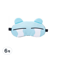 可愛眼部表情眼罩, 天空藍(淚水款), 6個, 1入