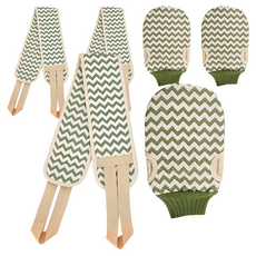 비타벨로 저자극 등때밀이 타월 + 때밀이장갑 세트, 그린, 3세트