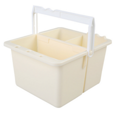 簡約線條美術分離式隔板水桶, 象牙白