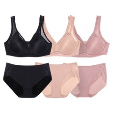 AISE 無鋼圈舒適日常內衣褲3件組