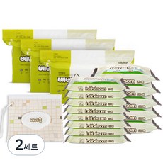 베베솜 건티슈 10매입 x 8개 + 20매입 x 5개 + 100매입 x 3개 + 지퍼백 세트, 2세트, 60g
