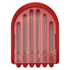 Clover 可樂牌 6種手縫針組合針盒 CL13-212 紅色 12支, 1組, 63 x 95 x 7mm