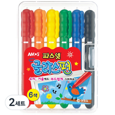 아모스 파스넷 글라스펀 펜, 6색, 2세트
