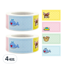 Dong-A PMS 姓名標籤貼紙 角色套組 A 2.5 x 4.5cm, 01, 4套, 250入