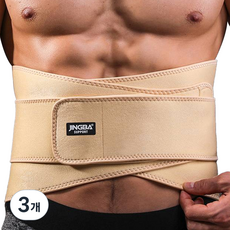 징바 배곧스포츠 헬스 땀흡수 스포츠 허리 보호대, 베이지, 3개