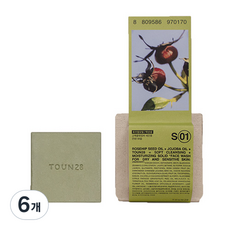 톤28 S1 로즈힙 오일+쉐어버터 약산성 클렌징 비누, 100g, 6개