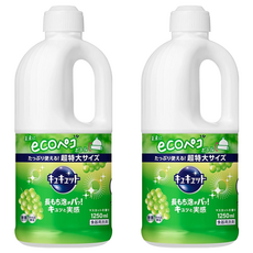 Kao 花王 Cucute 珂珂透 餐具洗碗精補充瓶 廚房必備 多用途 中性洗劑 超特大尺寸, 1250ml, 2瓶