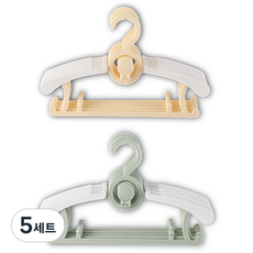 잇곰 미끄럼방지 아동용 옷걸이 2종 x 5p 세트, 옐로우, 그린, 5세트