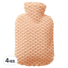 Soulrich 可愛保暖熱水袋 附蓋 美人魚粉紅色 1L, 4套