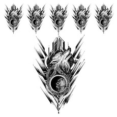 dalmore 刻字指甲花紋身紋身貼紙, AE 24, 6張