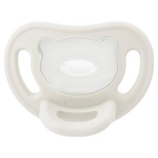pigeon 貝親 全矽膠安撫奶嘴 M, 3~6個月, 象牙白, 1個