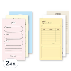 Monolike 三重便條紙 今日記錄 2款 A套組, 飲食, 現金, 2套