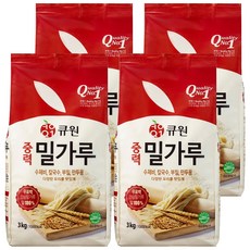 큐원 다목적용 중력 밀가루, 3kg, 4개