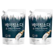 Chamgreen 檸檬酸&小蘇打廚房清潔劑補充包, 無香, 1.2L, 2入