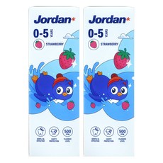 Jordan 清新水果味 兒童牙膏 (0~5歲) 草莓口味, 75g, 1入, 2條