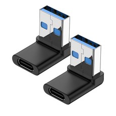 UniSync USB3.0公轉Type-C母 10Gbps高速轉接器 OTG讀卡機 立體彎, 黑色, 2個