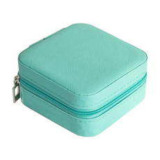 德利生活 便攜家用荔枝紋針線盒 10 x 9.8 x 5cm 藍色 精巧收納針線套裝, 1個