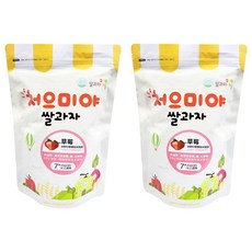 Ssalgwaja 米餅村 寶寶糙米圈圈 非油炸 無添加食鹽、糖、化學物 7個月以上適用, 草莓, 50g, 2包