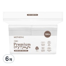 마더케이 프리미엄 순면 아기 건티슈, 60g, 100매, 6개
