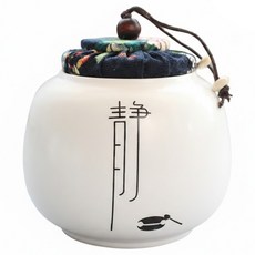 經典布蓋小茶罐 靜淨 17 x 10 x 10cm 0.6g, 白色, 150ml, 1個