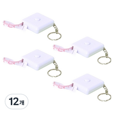 탑피아 자동 미니 소프트 사각형 줄자 흰색, 12개, 60cm