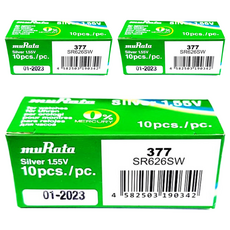 무라타 시계용 코인건전지 SR626SW 377, 10개입, 3개